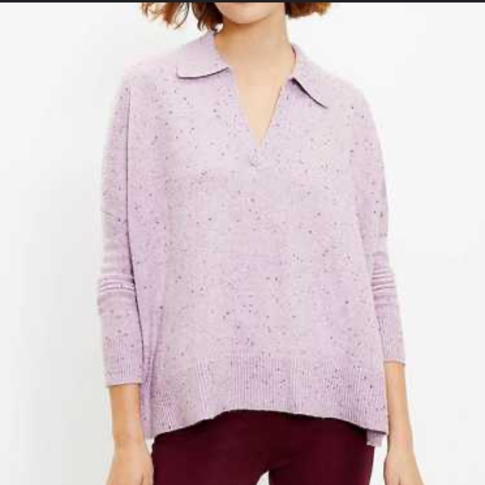LOFT purple speckled oversized sweater pullover size SP